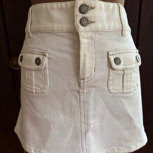 Adorable Hurley Cream Denim Utility Mini Skirt Y2K Small